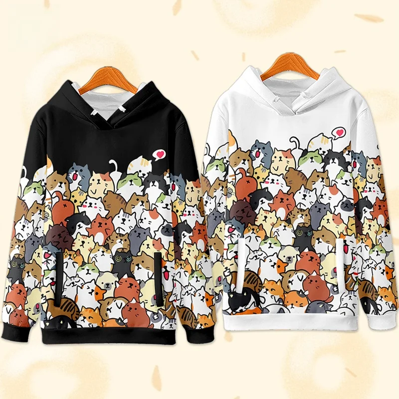 

Cute Pattern Hoodie ex Autumn Winter Faion Creative Cartoon Print Sweatirt Polyester Fiber Stand Fit Long Sve