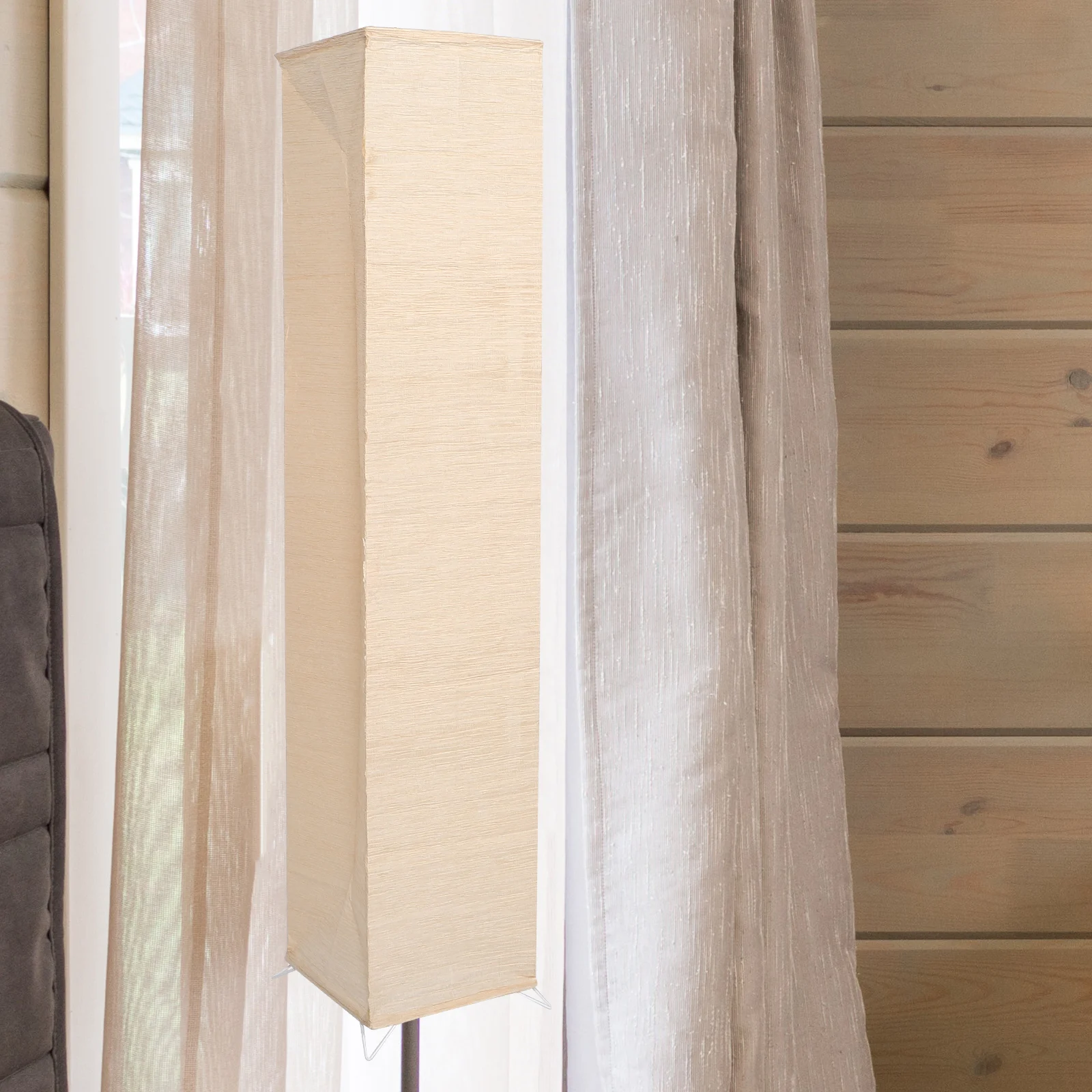 غطاء مصباح أرضي ورقي ياباني غطاء خفيف قائم بديل مصباح أرضي زاوية أسطواني قابل للطي لغرفة المعيشة وغرفة النوم ديكو #5