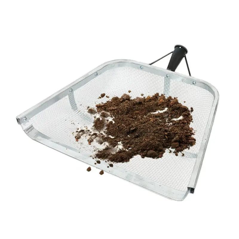 

slotted grain shovel Soil Sifter for Gardening Stainless Steel Easy Grip Soil Sieve gardening sifting sand grain piston sifter