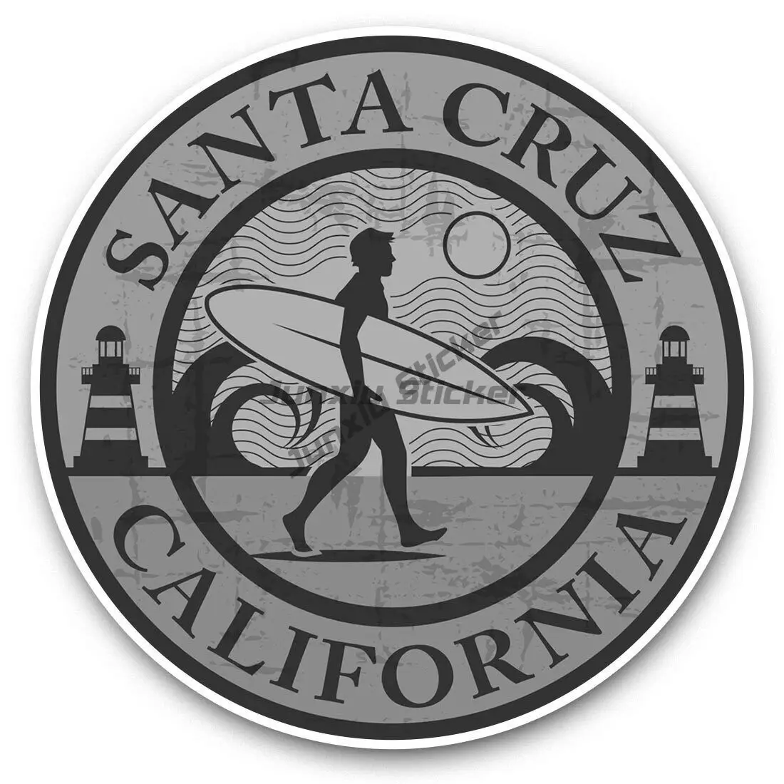 

Classic Design Art Pattern Vinyl Stickers - Santa Cruz California Surf Beach Laptop Accessories sticker GUITAR
