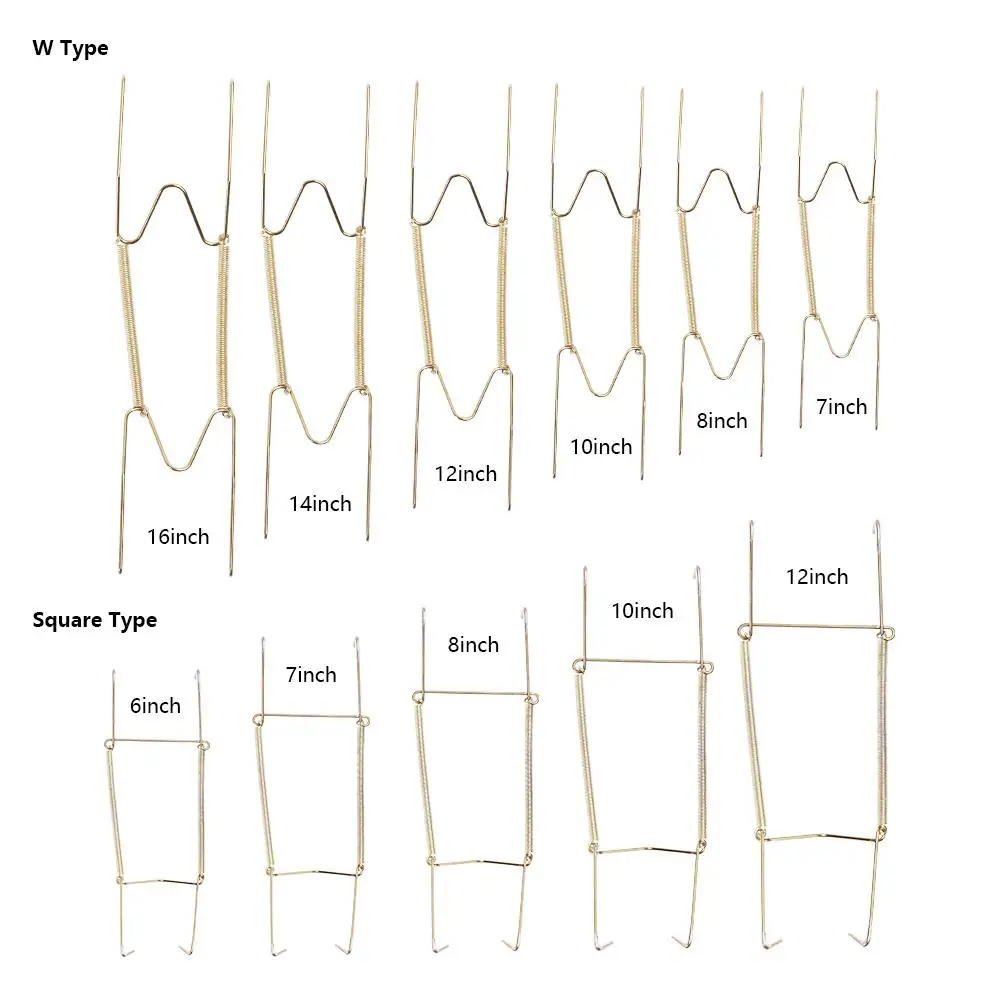 ファッションインビジブルスクエアウォールディスプレイプレートディッシュハンガースプリングホルダーW型フック