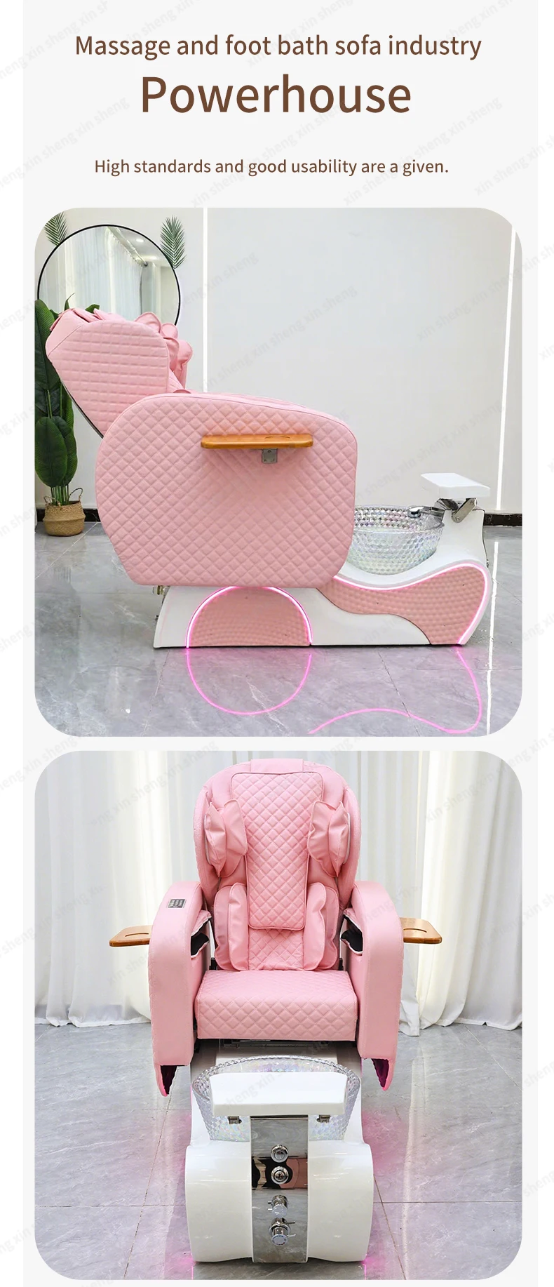 Nagelstudio-Fußmassage-Sofa, Automatischer Rückenmassagestuhl für Schönheitssalons und Friseursalons, SPA-Shop-Möbel Fabrik-Großhandel – Detail 13
