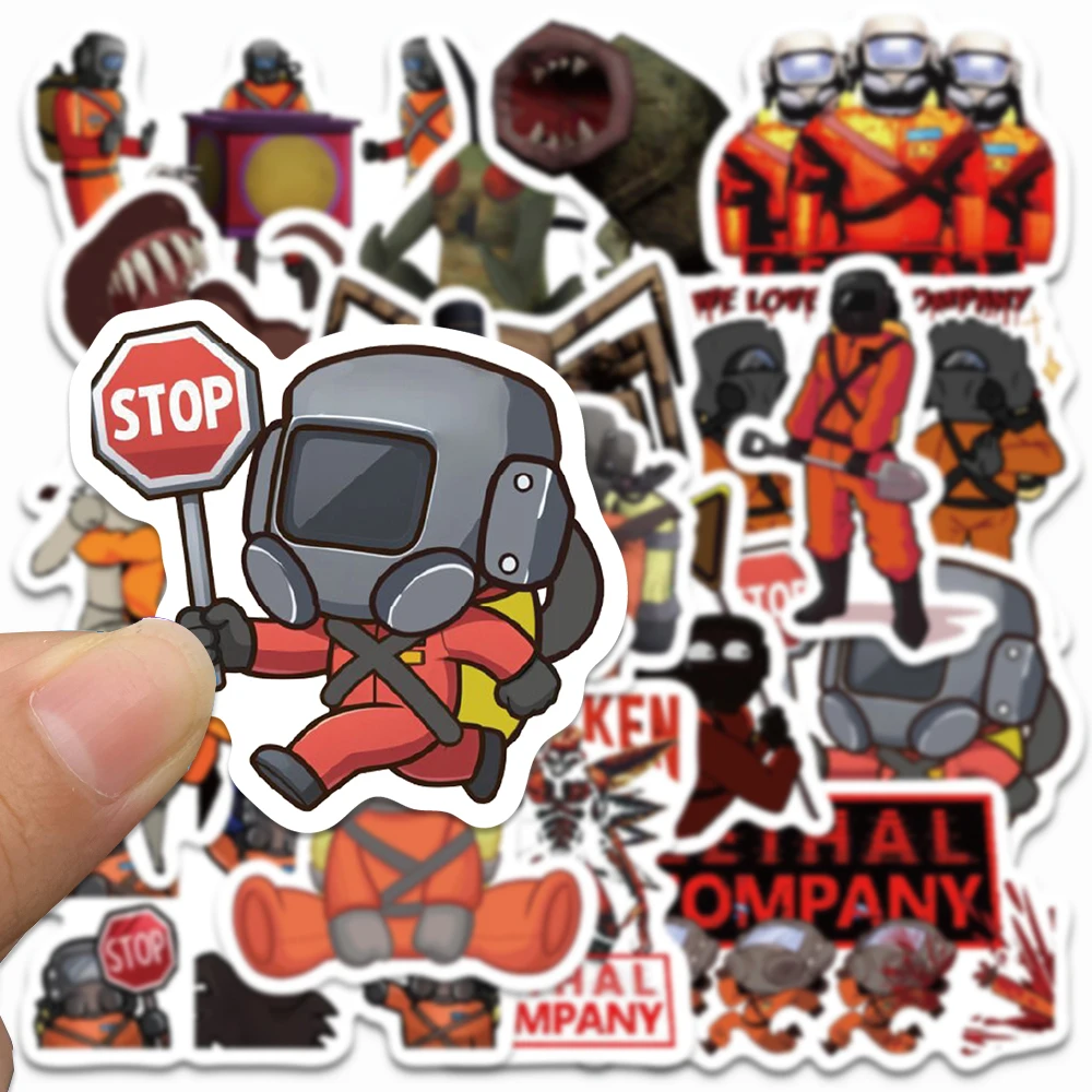 62PCS Cartoon Lethal Company Stickers Cool Game Character DIY Decals For Luggage Laptop Notebook Motorcycle Graffiti Stickers