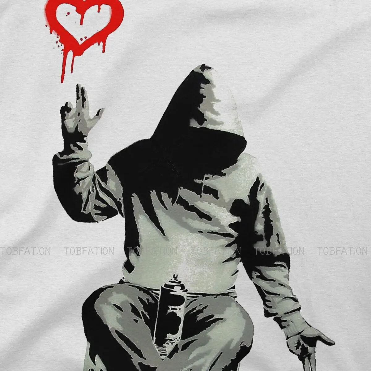 Banksy Love Over Money Newest TShirts  Men Graphic Pure Cotton Streetwear T Shirt Round Neck Oversized