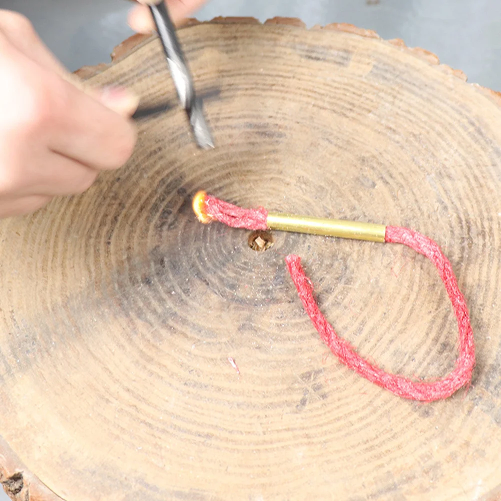 

3Pcs Fire Rope Aluminum Sleeve Waxed Flame Starter Rope Outdoor Camping Hiking Fire Starter Practical Wick