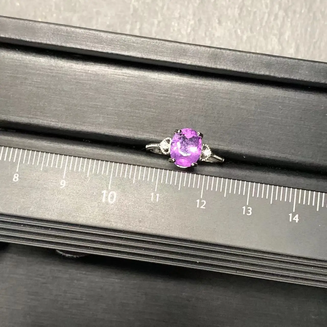 Natural Amethyst Ring Stone Female Handmade Rings Jewelry for Women Gift Purple Flower