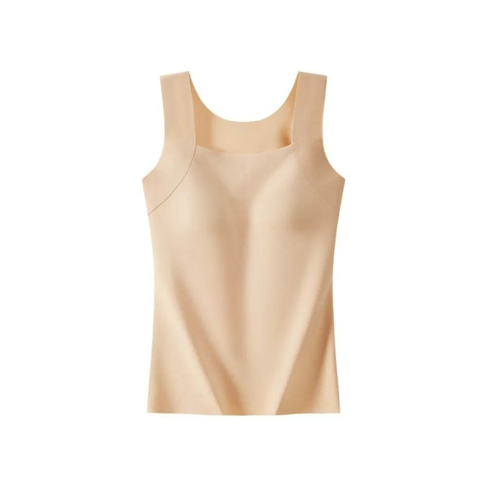 Undershirt Seamless Thermal Underwear Sleeveless with Chest Pad Women's Vest Keep Warm Bottoming Camisole Girl