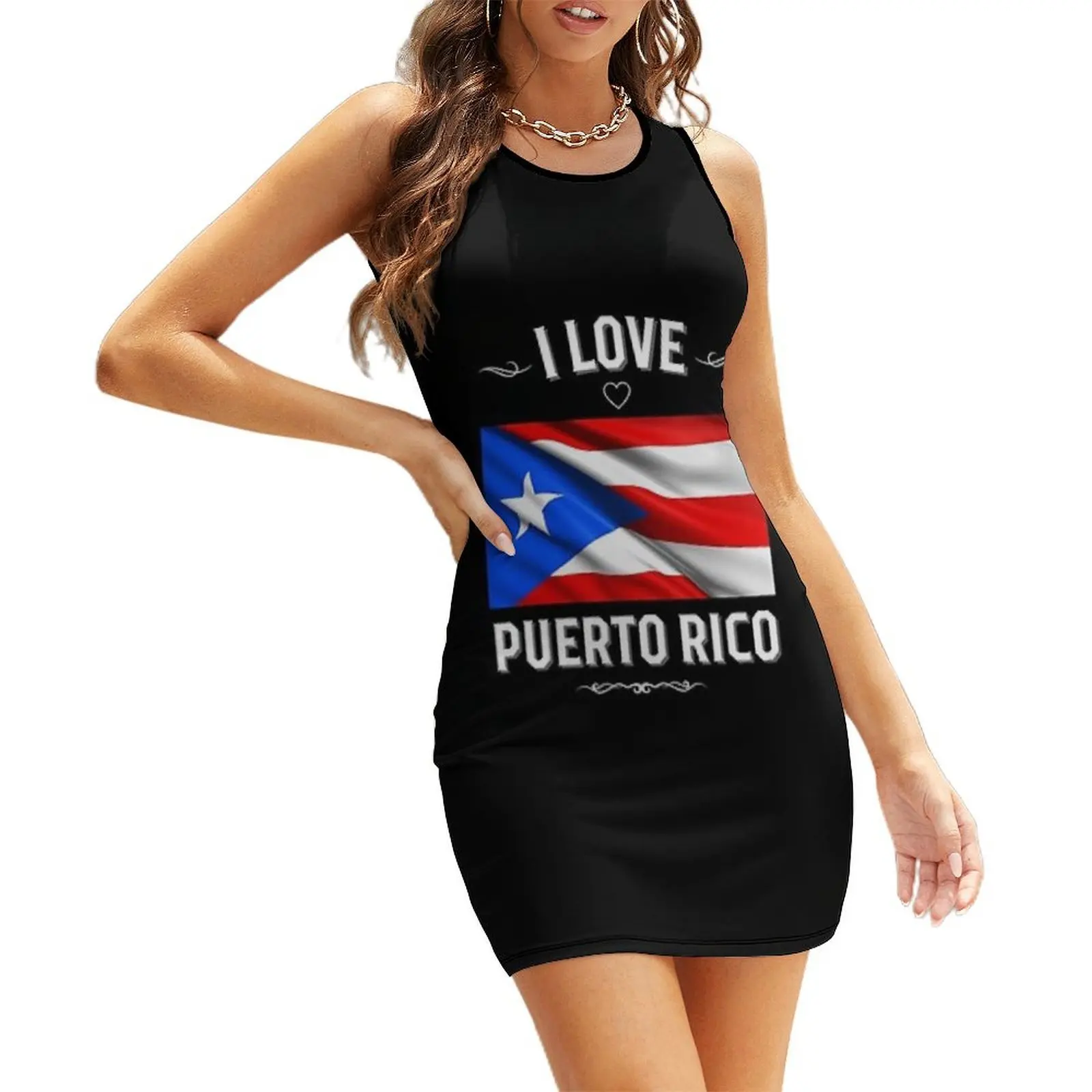 

I Love Puerto Rico Sleeveless Sundress dresses for special events summer dress woman 2025