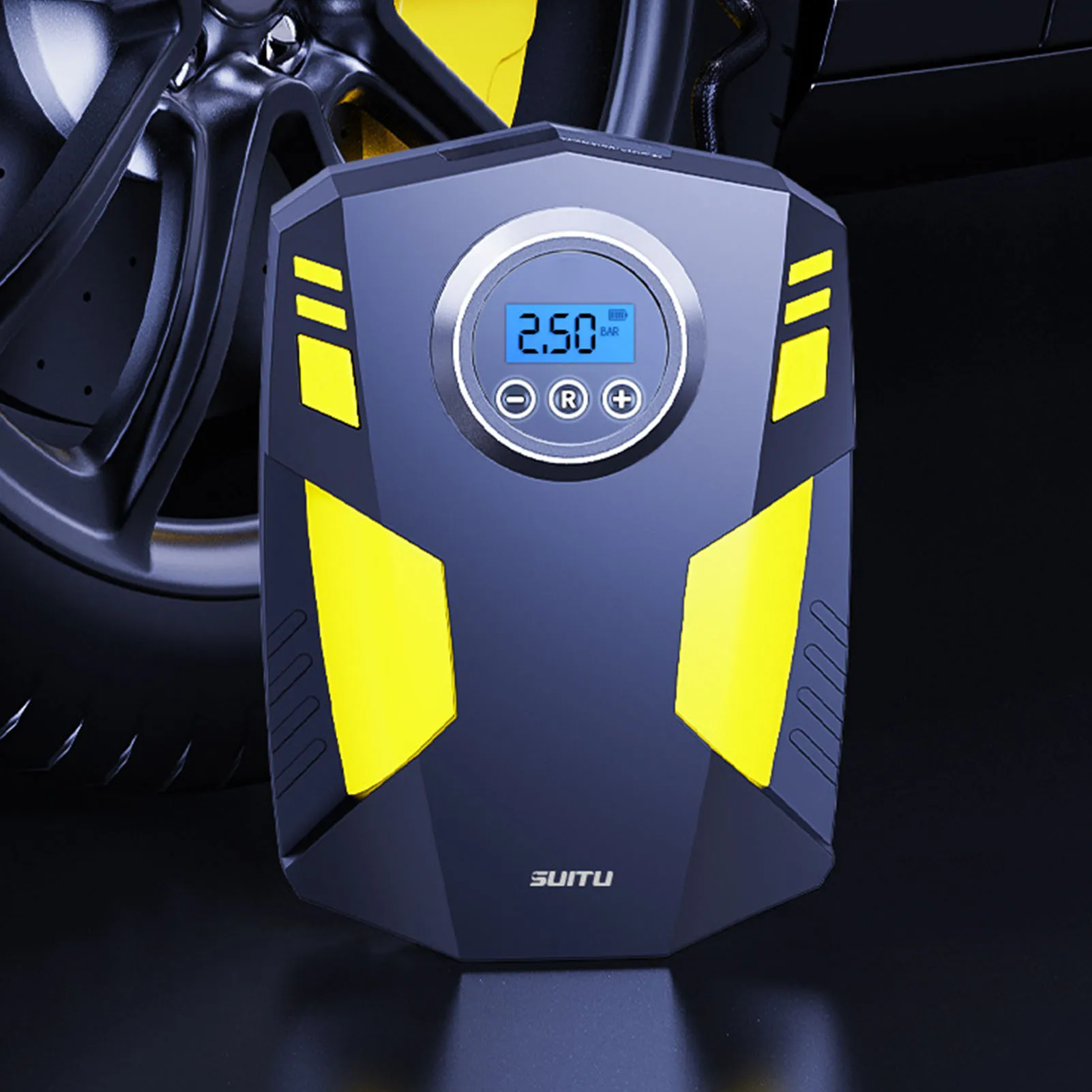 Портативный ручной цифровой автомобильный насос для накачивания шин, электрический воздушный насос 12 В с ЖК-дисплеем для автомобильных шин