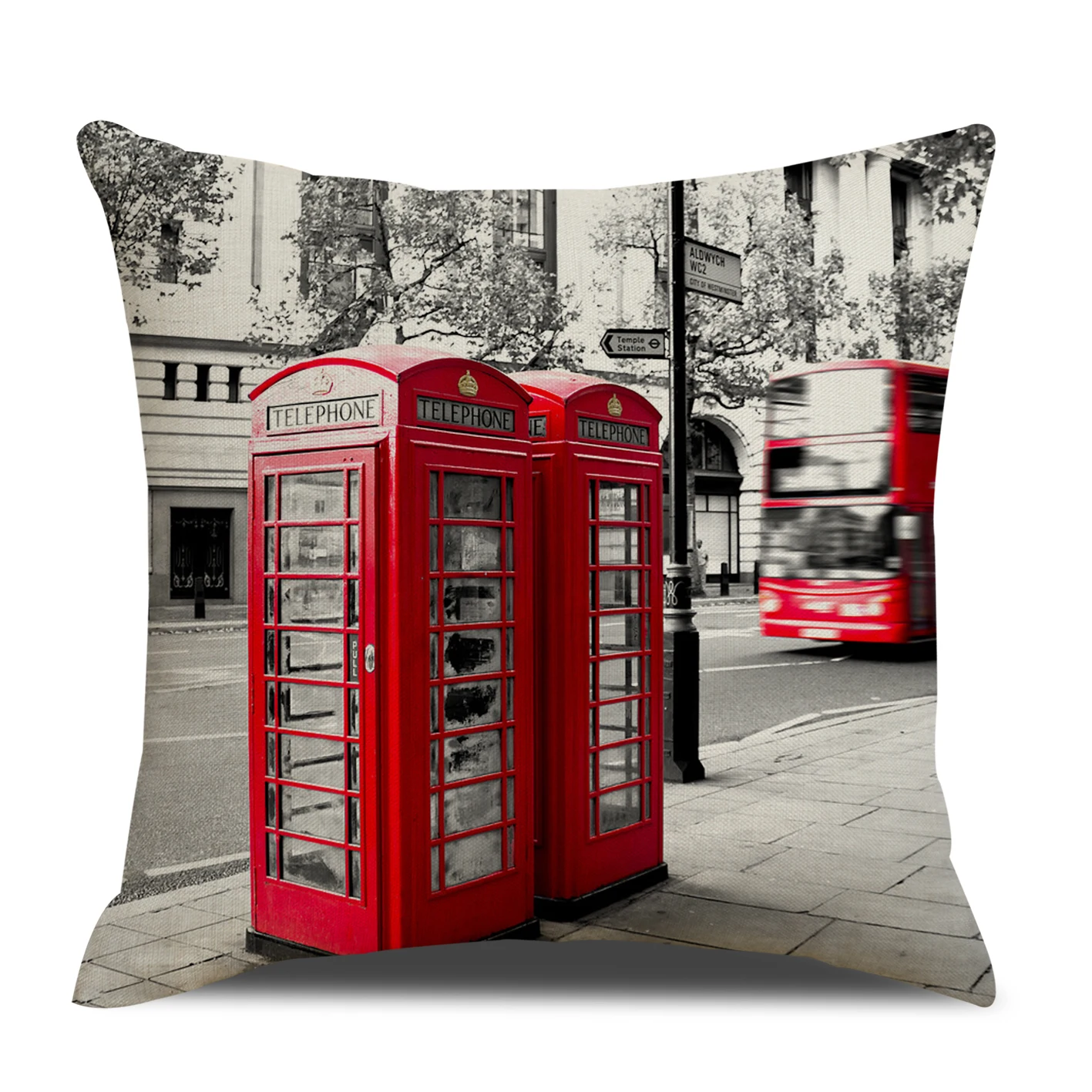 Linen material phone box pattern living room sofa pillow case can be customized headboard pillow cover car car waist rest cover