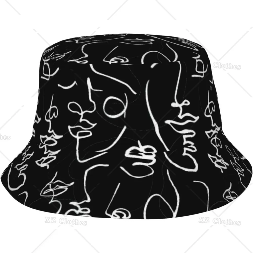 Random Line Bucket Hat for Women Men Teens Beach Outdoor Fashion Packable Sun Cap Summer Headwear Fishing Caps for Fisherman