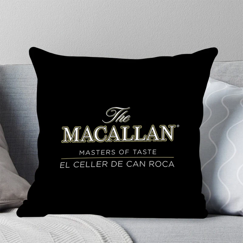 Pillowcase Throw Pillow Cushion Covers Home Living Room Sofa Couch Seat Macallan Whiskey brand logo Fashion Pillow cover Decor