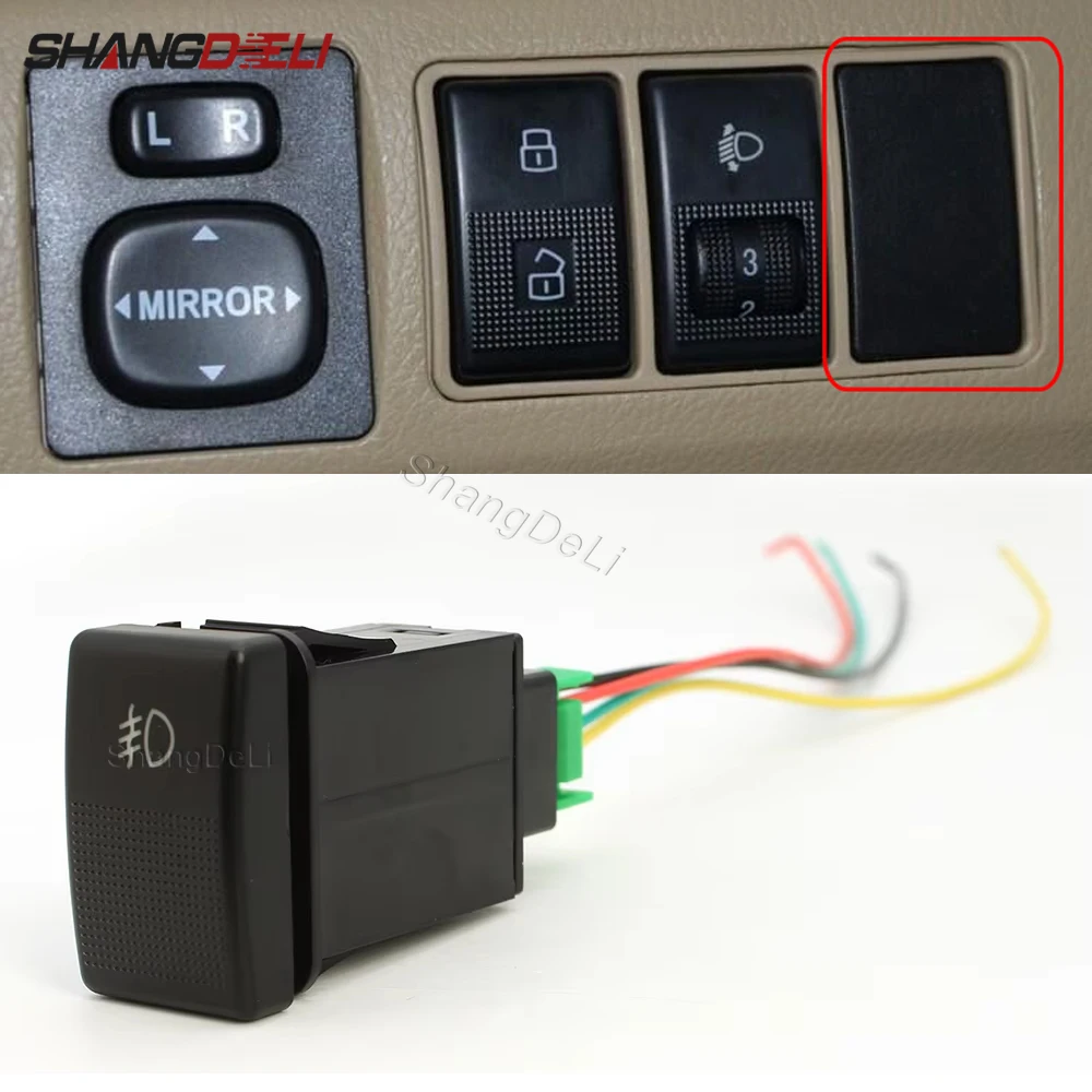 Red LED Light Power On Off Switch Front Fog Lamp Button With Connect Wire for Mazda 5 Mazda 6 Accessories