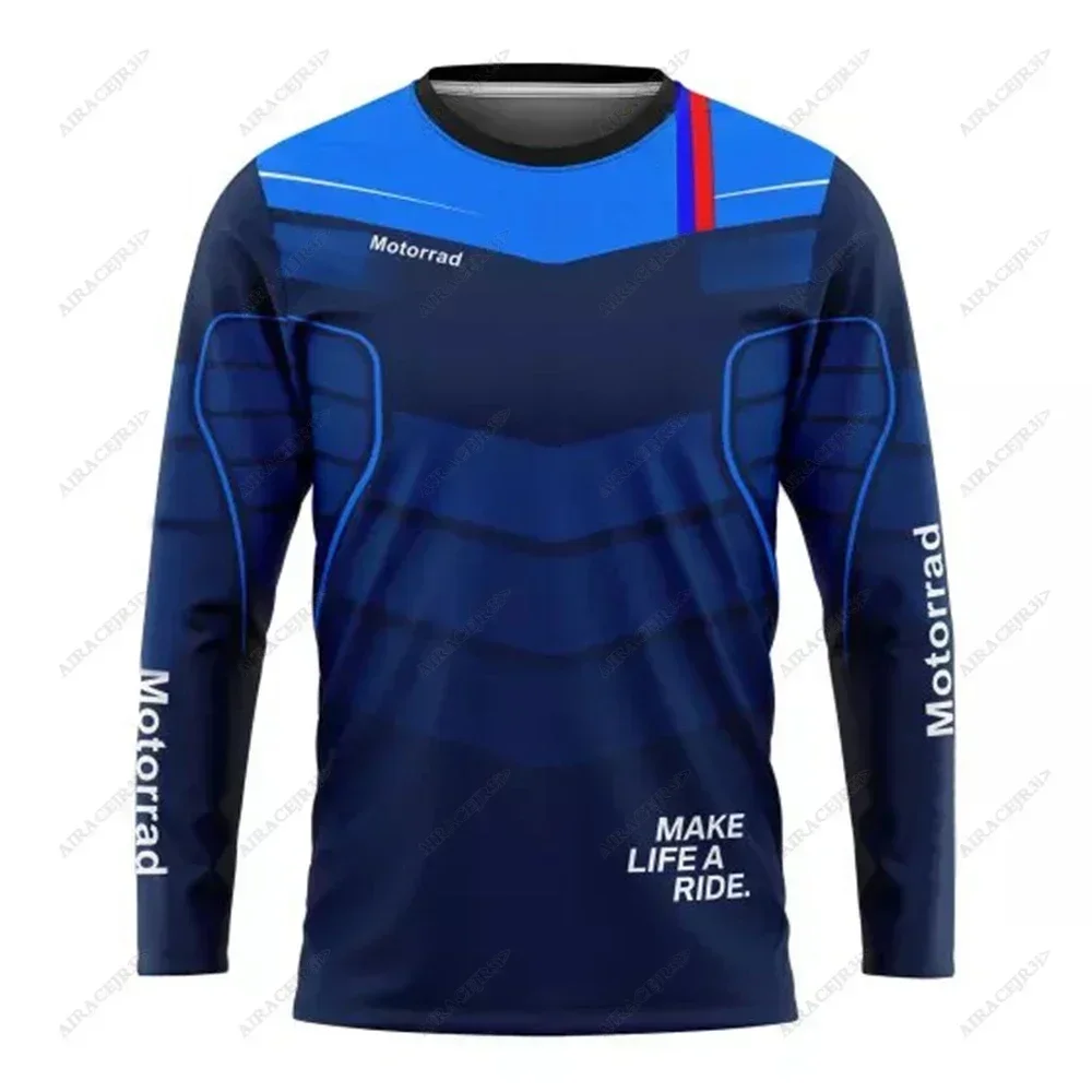 Motorcycle For BMW Motorrad R1250GS/R1200GS/ F850GS Long sleeves T-Shirt Touring ADVENTURE Navy Blue Not Fade Anti-UV Jerseys