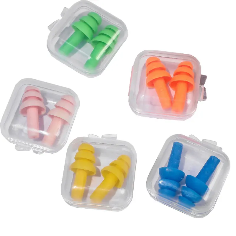 

2Pcs box-packed Soft Ear Plug Waterproof Swimming Comfort Silicone Earplugs Noise Reduction Silicone Plugs Protective for Sleep