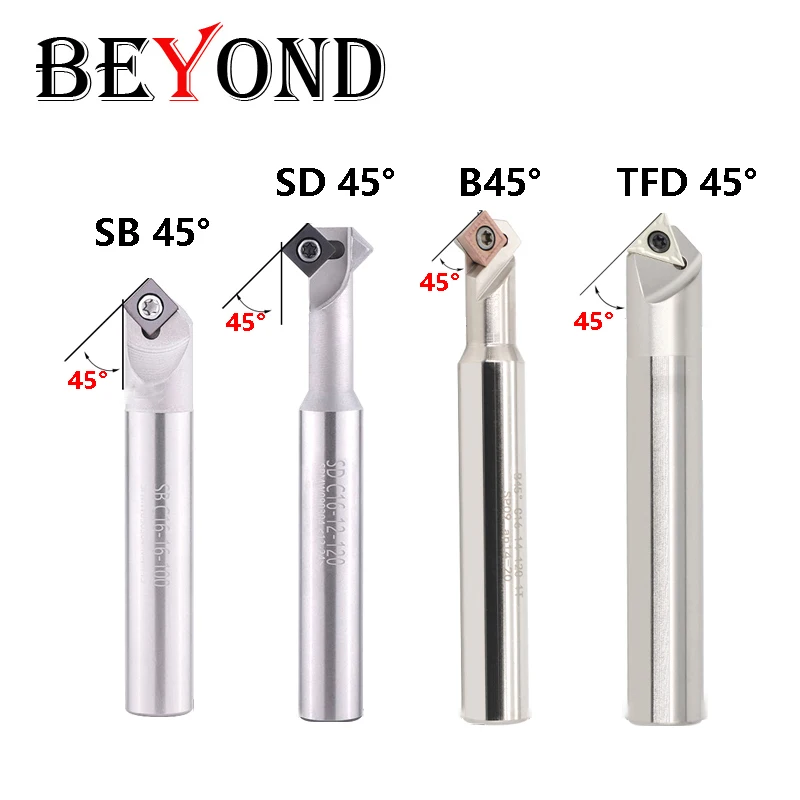 BEYOND 45 Degrees Adjustable CNC Positioning Chamfer Toolholder B45 SD45 TFD45 NNK Use Carbide Inserts SCMT09T304 Lathe Tool Bar