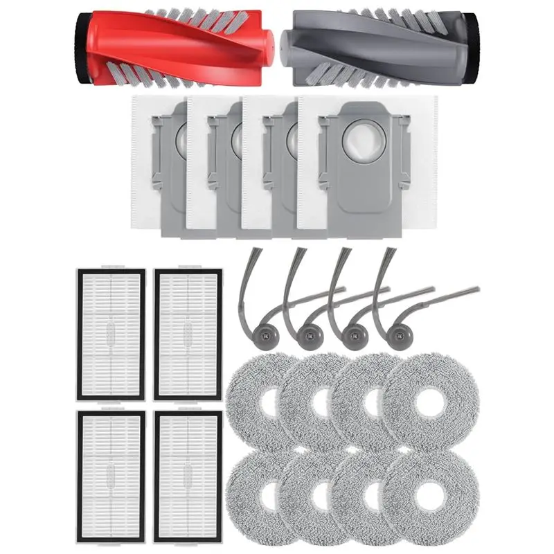 X11A For Roborock Saros 10R Robot Vacuum Cleaner Accessories- Main Brush, Dust Bags, Wipes, Filters, Side Brushes Set