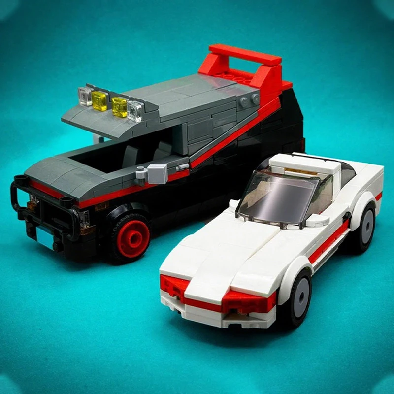 

521 шт. MOC The A-Team Double Pack City Champions Супер автомобильные строительные блоки Рождественский подарок Hands On Family Сборочный комплект Inspires