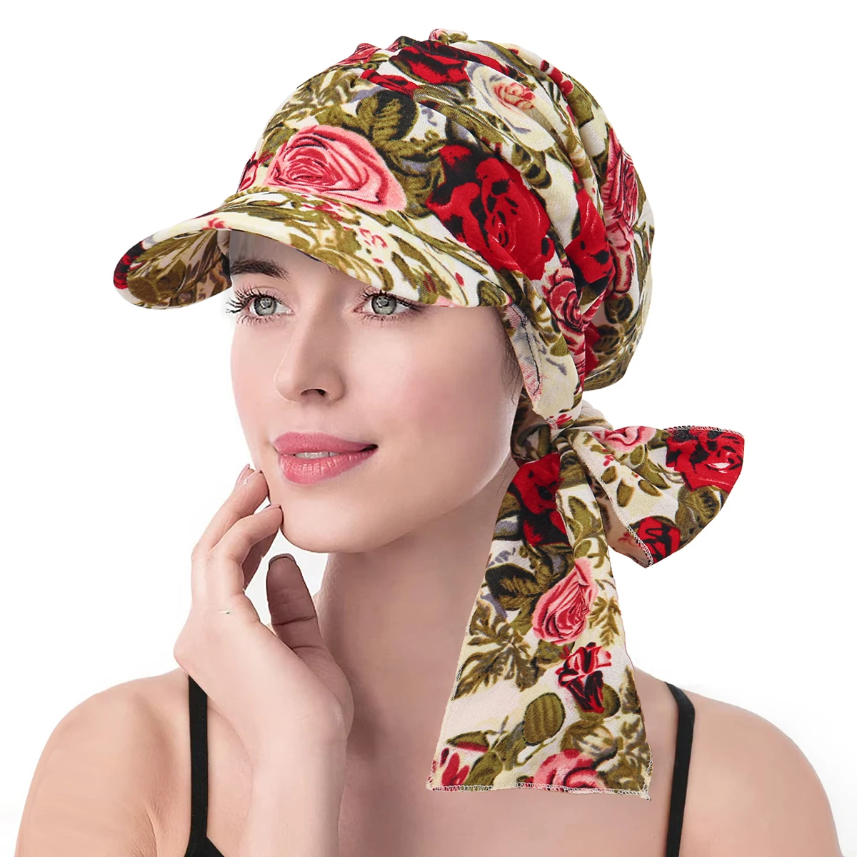 Vrouwen Moslim Hijab Caps Met Rand Print Tulband Motorkap Dames Hoofddoek Hoed Wrap Haar Kan Verborgen Achter De Hoed