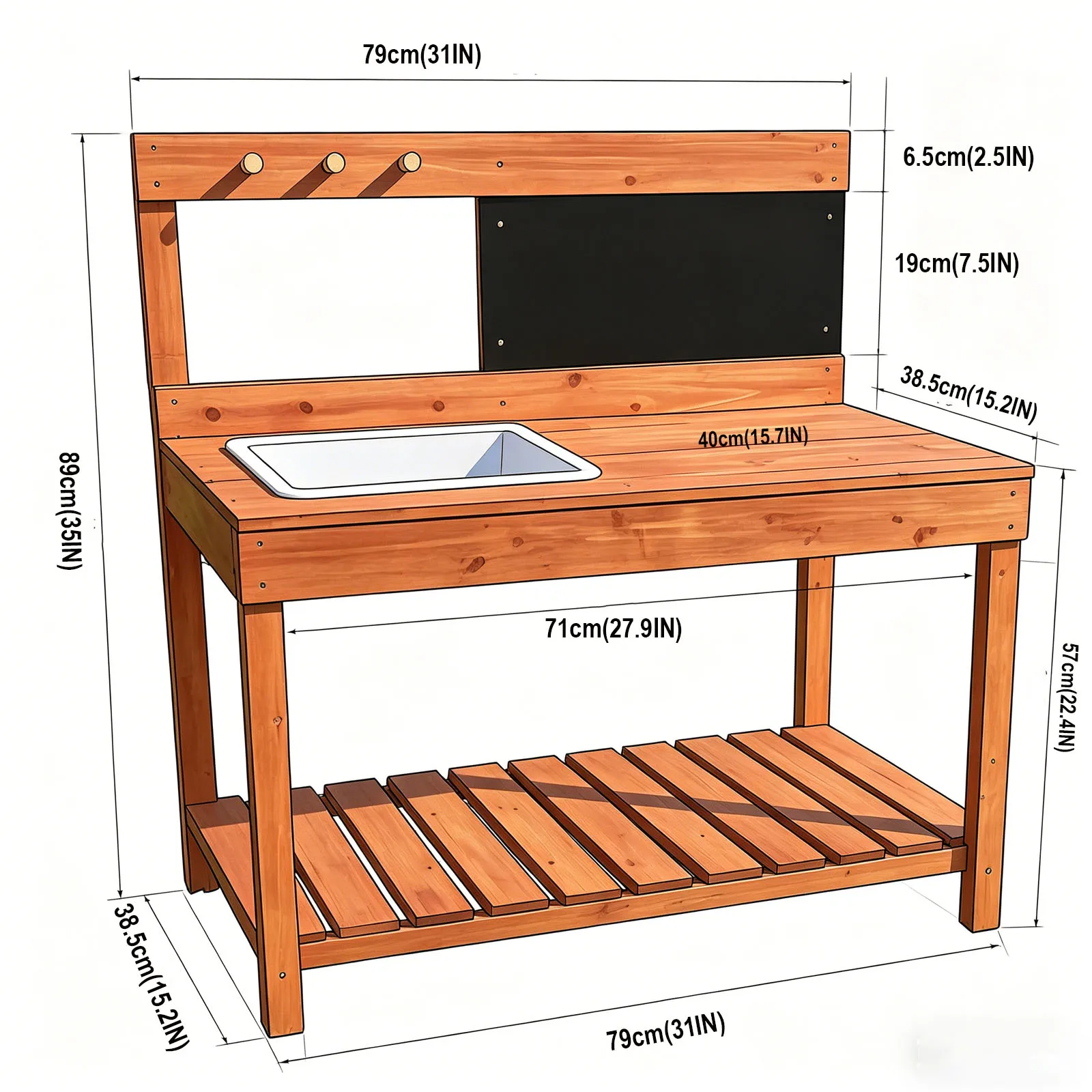 Wooden Potting Benches For Children Outdoor Indoor Garden Planting Table Work Bench Kids Science Education Tools - view 4