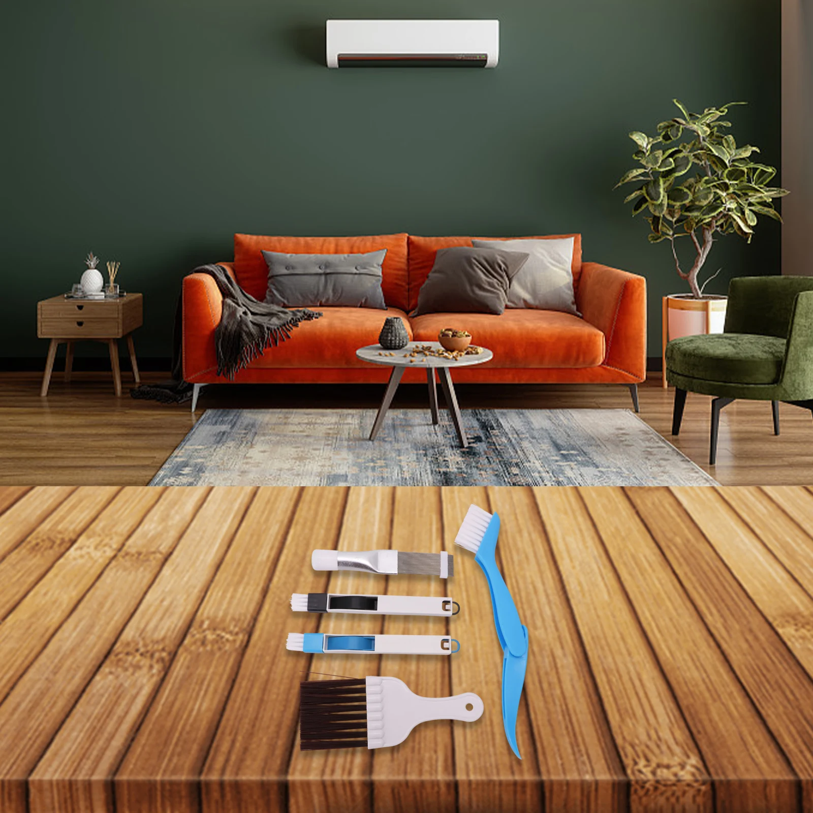 Dust Removal Brush Air Conditioner Brush Efficient Dust Removal Flexible Handling Kit For Refrigerator Maintenance As Shown