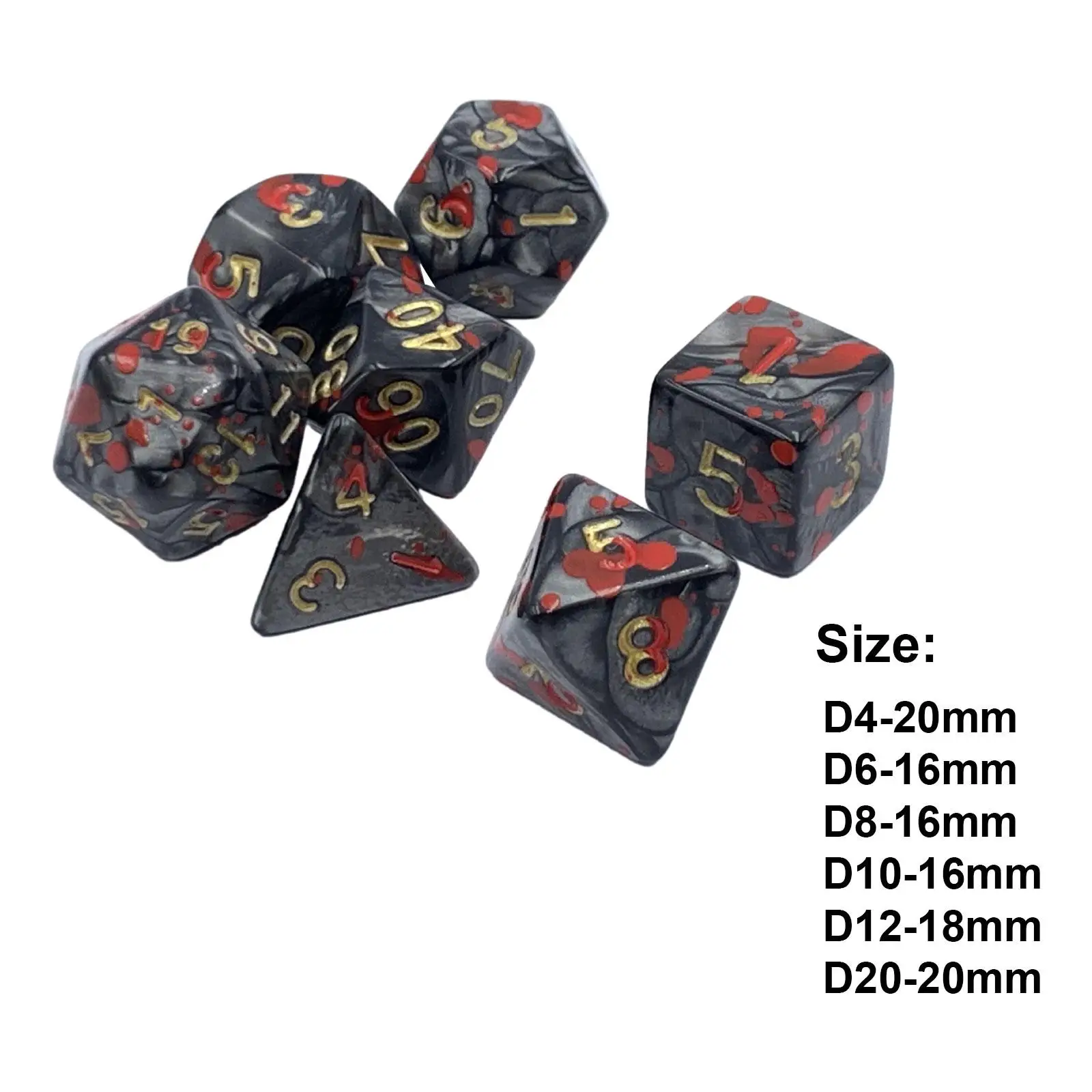 2-4pack 7 Pieces Polyhedral Dices Set Entertainment Toy for Party Game Tabletop