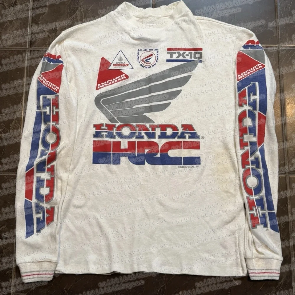 

Honda, осень 2021, хит продаж, униформа для езды на велосипеде, для мужчин и женщин, для любителей гонок на мотоциклах, футболка с длинными рукавами, дышащий трикотаж для мотокросса