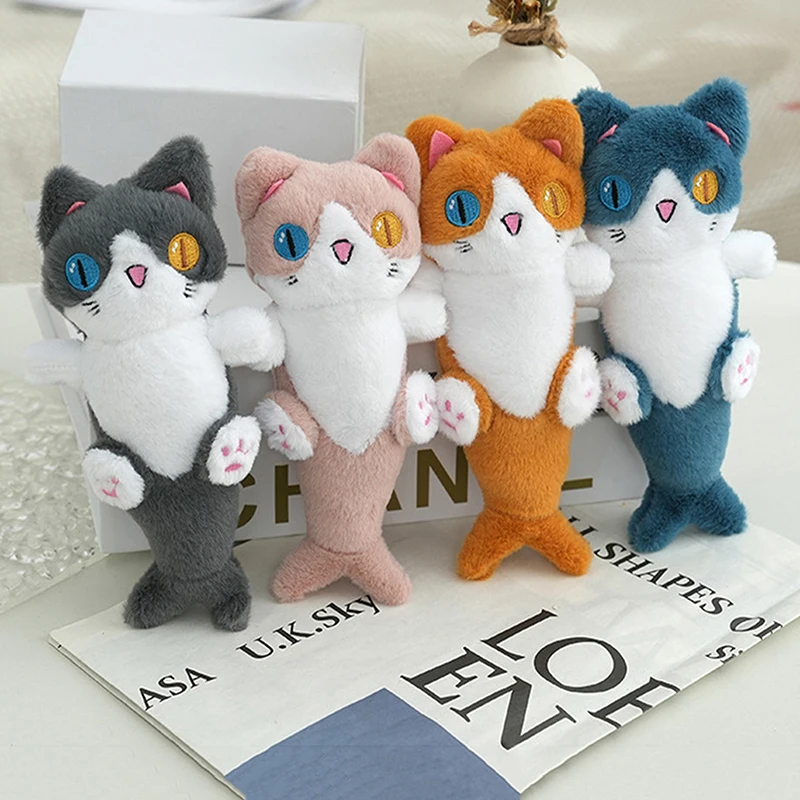 Ciondolo per bambola di peluche Portachiavi giocattolo morbido Adorabile sirena Gatto Zaino Portachiavi Peluche Regalo di festa per zaino per le vacanze