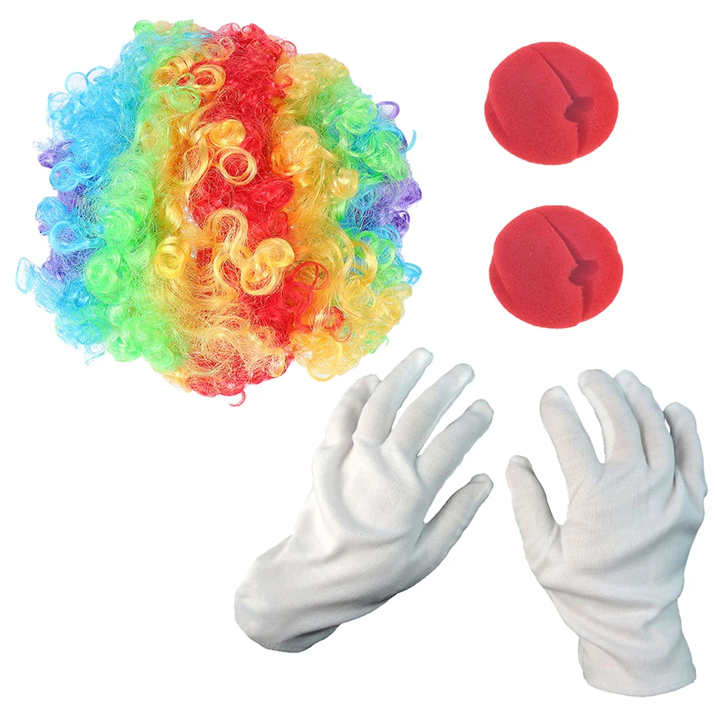 Adult Clown Costume Colorful Show Props Halloween Costumes Performance Cosplay Gloves