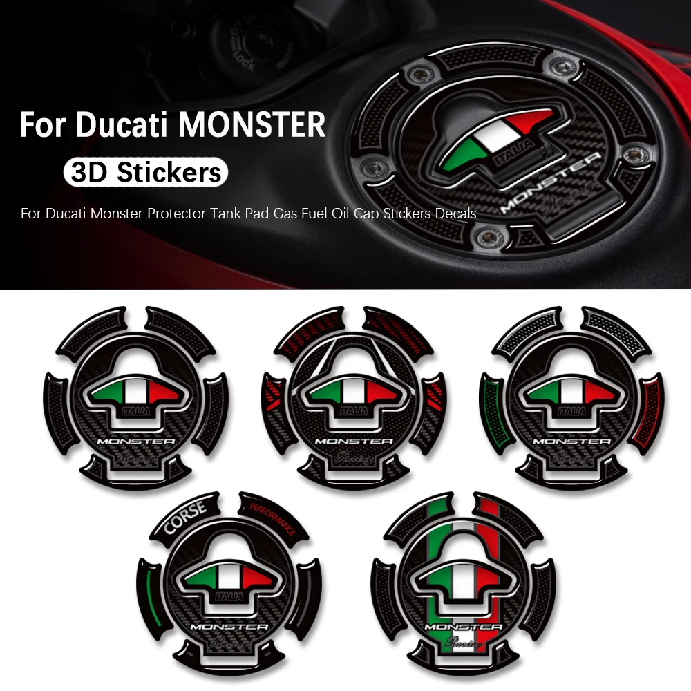 

Motorcycle For Ducati Monster 950 939 937 1000 1100 1200 SP Accessories Protector Tank Pad Gas Fuel Oil Cap Stickers Decals