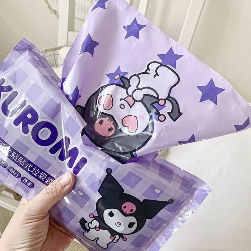 

30 шт. клейкий мешок для мусора Kuromi Мультфильм HelloKitty My Melody Cinnamoroll Рабочий стол одноразовый санитарный мешок портативные автомобильные принадлежности