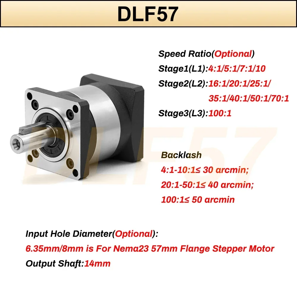 6.35/8/11/14Mm Input Planetary Reducer High Precision Reducer for Nema23/34 Stepper 60/80mm Servo Motor Reducetion Gearbox Gear