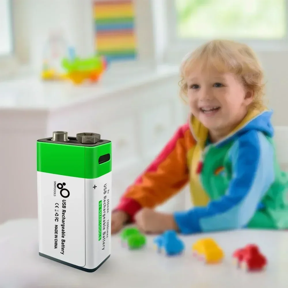 حار 9 فولت ليثيوم أيون بطارية قابلة للشحن USB نوع-C شحن 9 فولت 650 مللي أمبير ل متعدد ميكروفون للكشف عن المعادن التحكم عن بعد اللعب #6