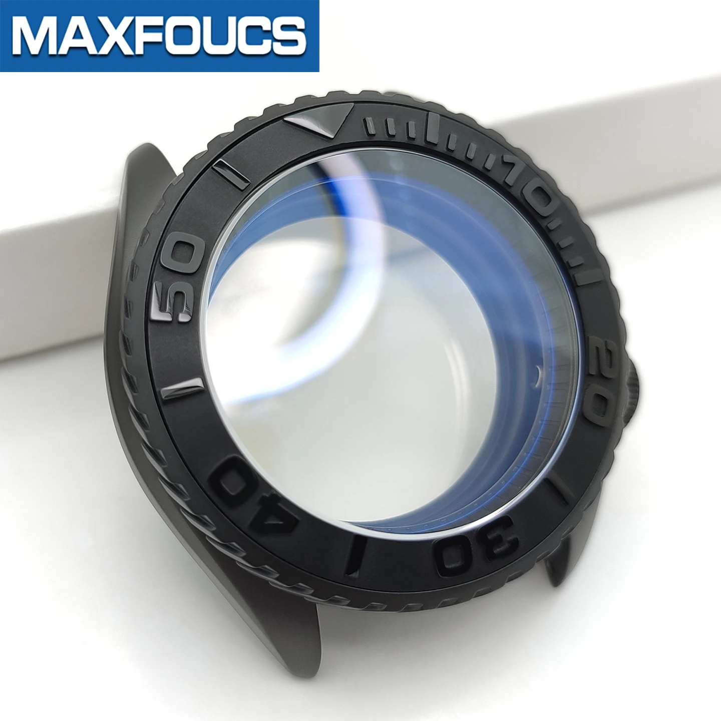 Turbine SKX 3.8 Uhrengehäuse-Set Schwarz Matt Passend für NH35/NH36/NH34 MOD Uhrengehäuse Teile Saphir-Einsatz Krone Kundenspezifisches Zubehör – Detail 9