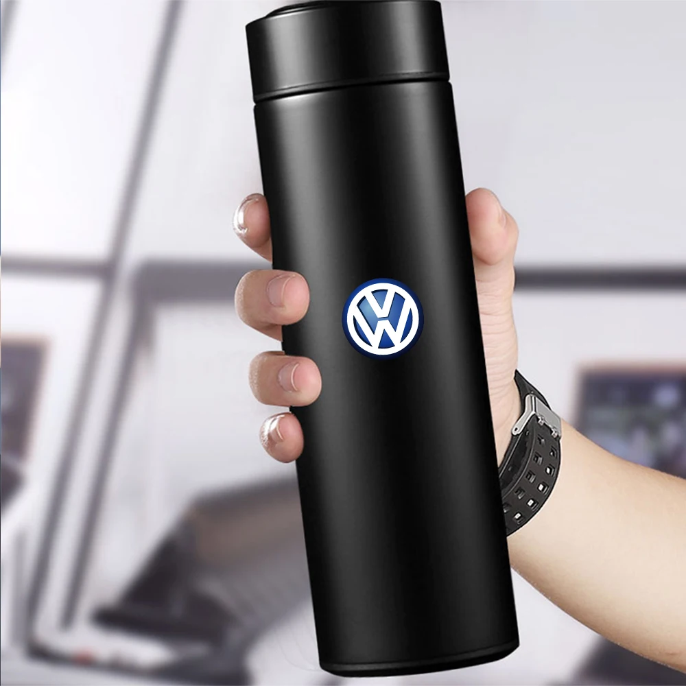 Portable Thermos Bottle Intelligent Stainless Steel Temperature Thermos Cup For Volkswagen Golf Polo Tiguan VW Rline Beetle Bora