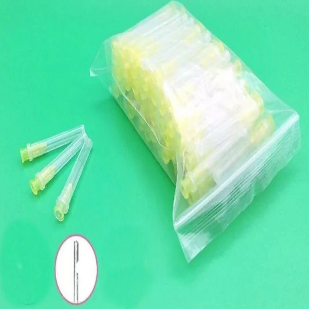 Dental Endo Irrigation Needle Tip Dental Root Canal Lateral Rinsing Needles Single Side Opening 100pcs/pack  0.4/0.3mm Size