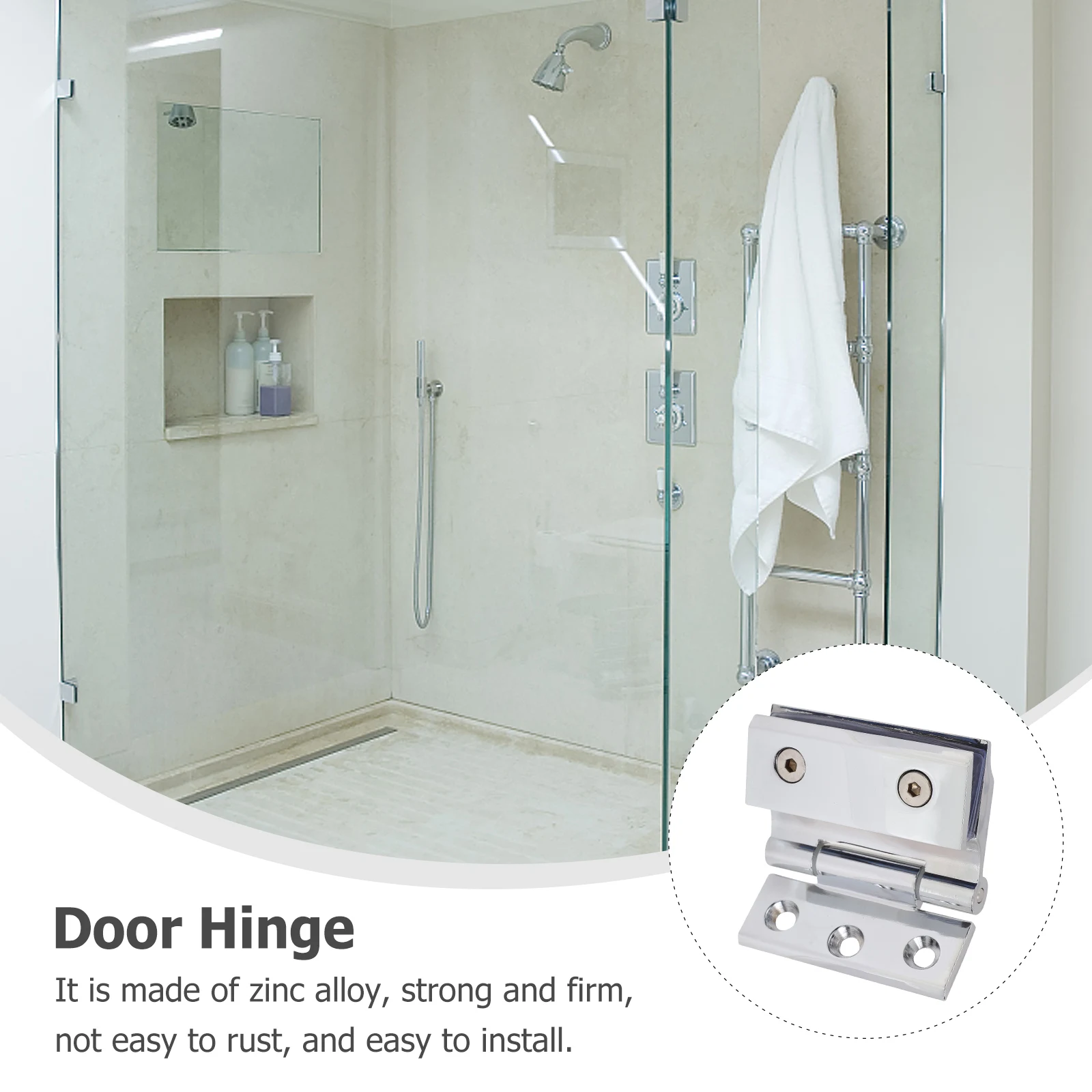 

1 Set Bathroom Door Zinc Alloy Glass Door Cabinet Wine Cooler Shower Room Hinge Durable Wear Resistant Easy Install Hardware