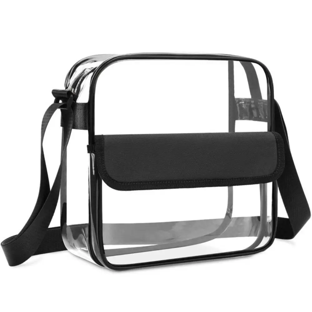 

PVC Jelly Handbag with Zipper Large Capacity Beach Tote Bag Transparent Handbag Waterproof Crossbody Messenger Bag Women