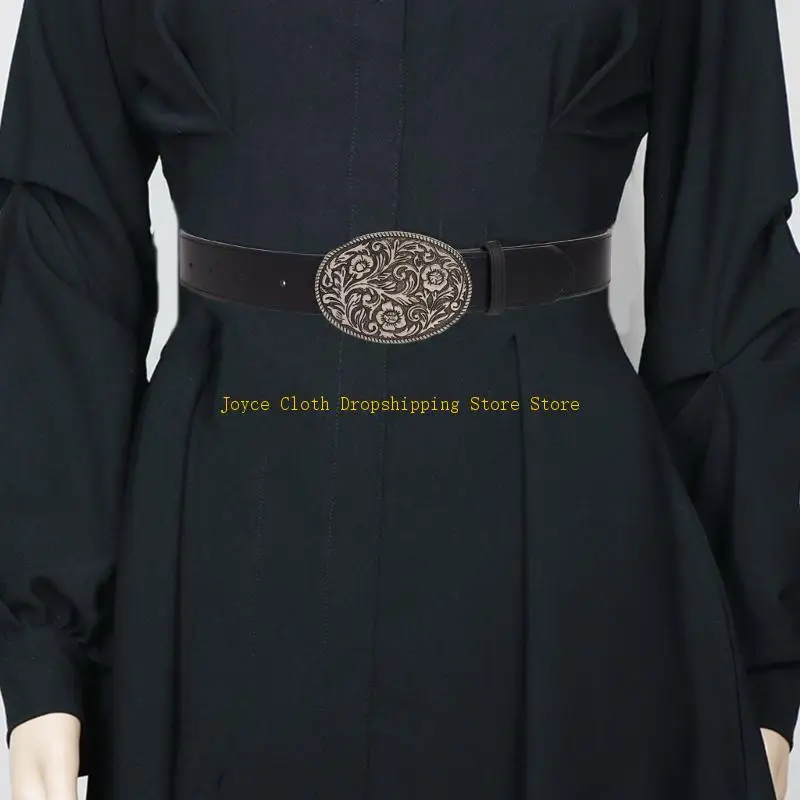 

Durably PU Leather Waist Belt Ethnic Western Waist Belt for Girl Women Decorative Waist Belt for Coat Skirts Jeans 10CD