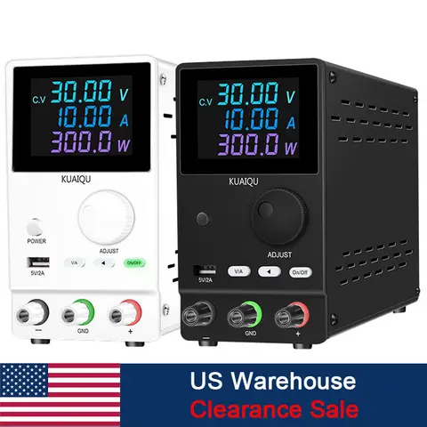 KUAIQU SPPS-A3010D DC Power Supply 0-30V 0-10A 0-300W Adjustable Bench Voltage Regulator USB US/PL Local Warehouse Delivery