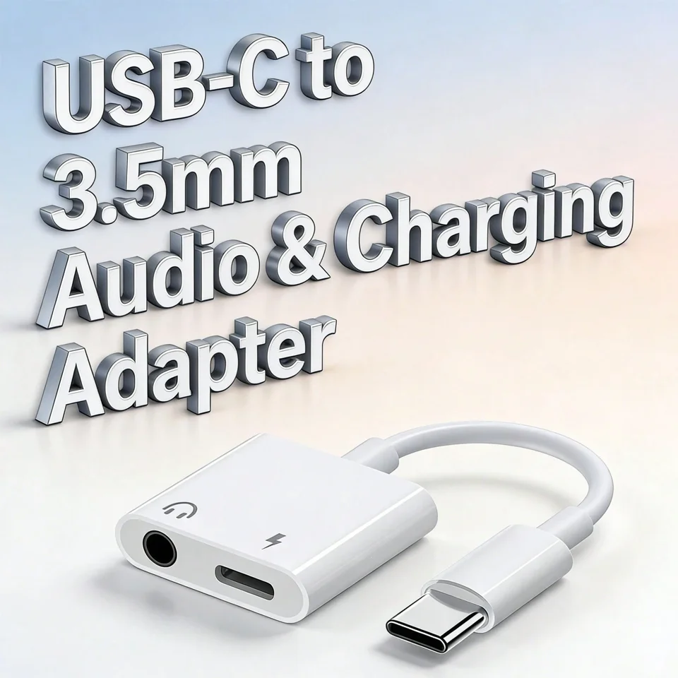 2PCS 2 In 1 USB C Splitter 3.5mm HiFi Audio & Type C Fast Charging Adapter Converter For iPhone 15 16 17 Pro Max Plus Samsung