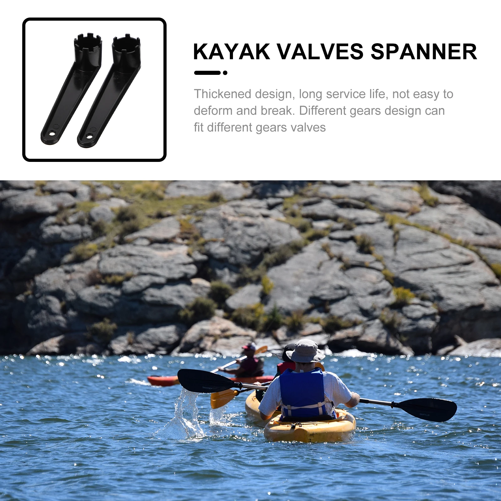 

2pcs Air Wrench ABS Reusable Kayak Tool Inflatable Kayak Valves Tool Boats Plastic Spanner Rubber Boat Valve Fixing