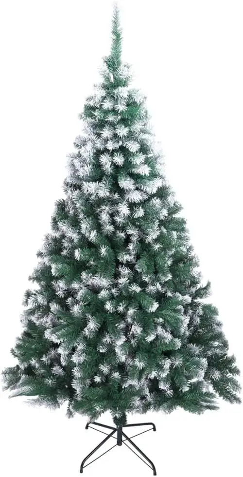 

7ft Pre-Lit Christmas Tree, Premium Hinged Artificial Christmas Tree with Easy Setup, Realistic PE/PVC Branches for Holiday Deco