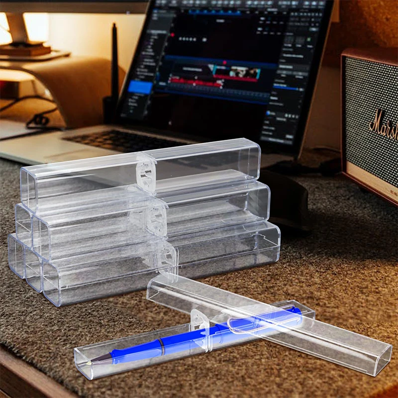 30Pcs Transparent Pencil Case Pencil Gift Box Pen Organizer Case Pencils Storage Box Fountain Pen Holder Container