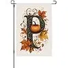 Fall Thanksgiving Pumpkin Monogram Letter P Garden Flag For Home Yard Decor 12x18 in llz
