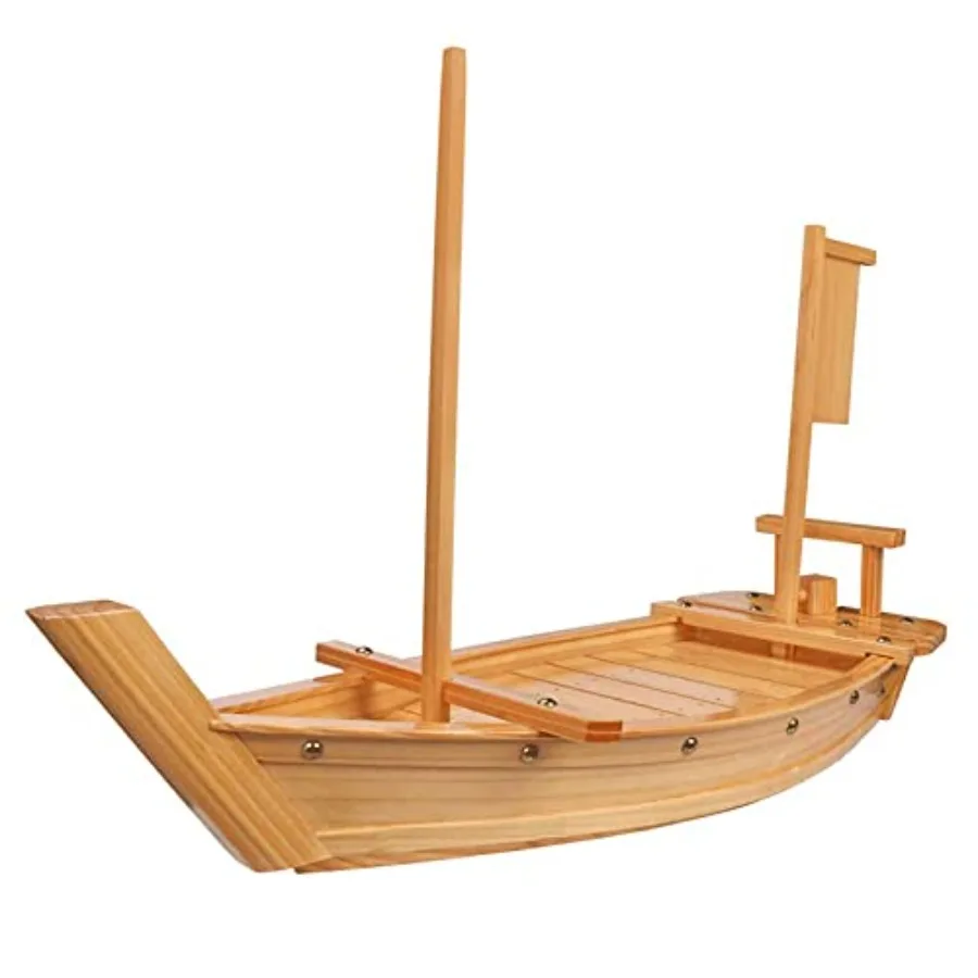 

Wooden Sushi Boat Serving Tray 31.5 inch Sushi Plate for Restaurant Plates Commercial Extra Large Sushi Tray Serving Boat Plate