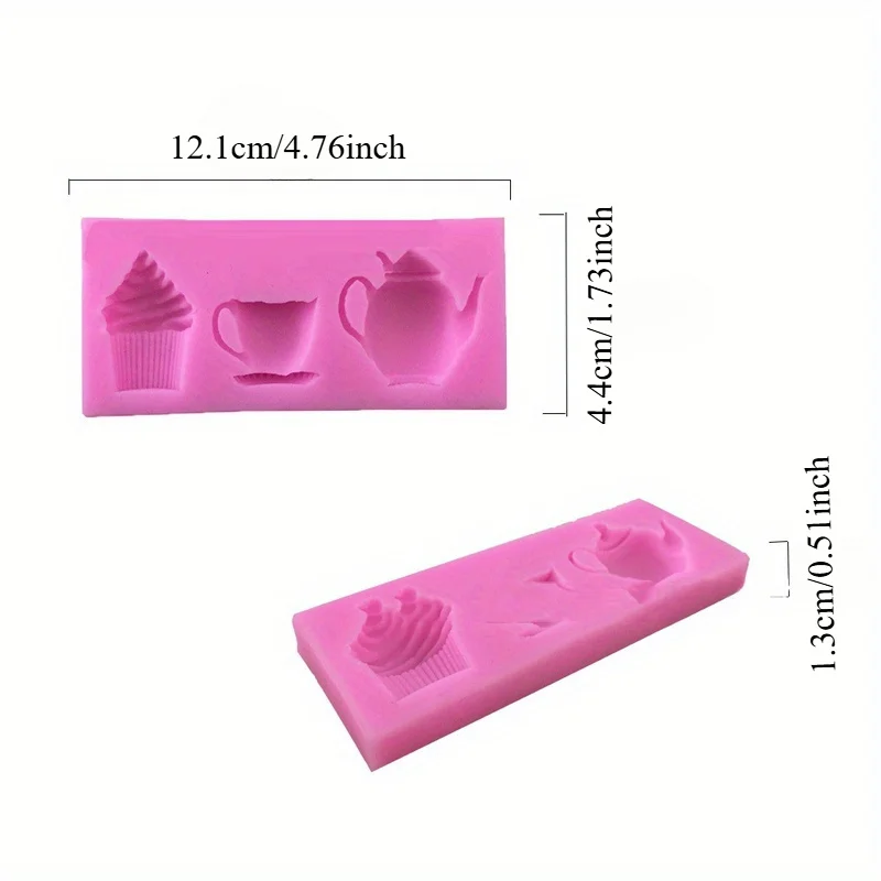 1 قطعة ثلاثية الأبعاد إبريق الشاي كوب كب كيك سيليكون قالب فندان كعكة المعجنات ديكور السكر الحرفية قالب أدوات الخبز #3