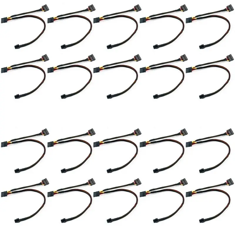 

20X Mini 6Pin To 15Pin X2 SATA Power Cable Cord For DELL Vostro 3650 3653 3655 Desktop Computer HDD SSD Expansion Cable-ABIU