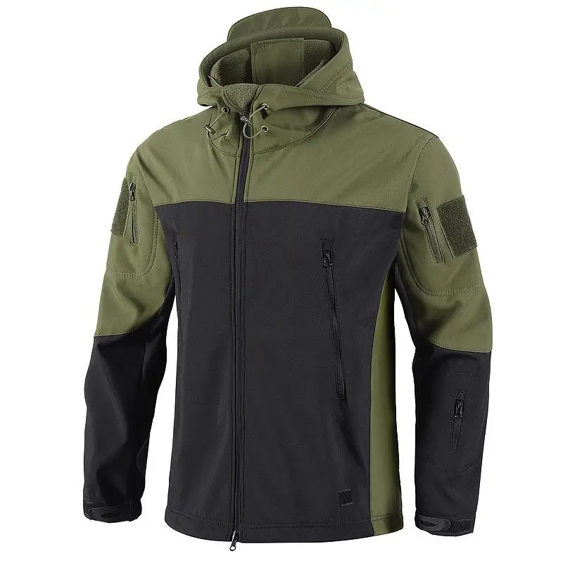Winter Outdoor Men's Training Coat Tactical Camouflage Assault Plush Waterproof Adventure Skiing Jacket Travel Clothing Workwear