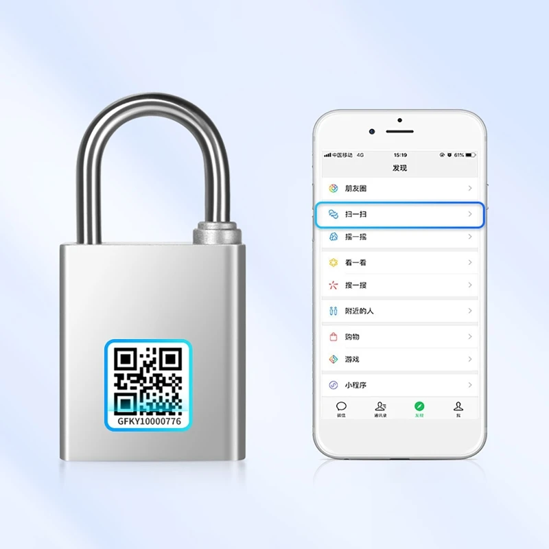Outdoor Bluetooth Fingerprint Padlock Smart App-Managed App Fingerprint and Key Unlock Anti-Theft Lock for Gates and Warehouses